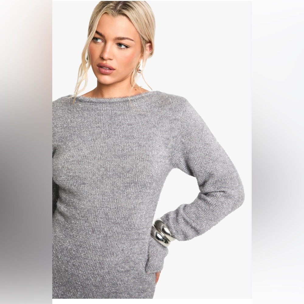 ONLY Grey Tunic Sweater size Large - Picture 2 of 11
